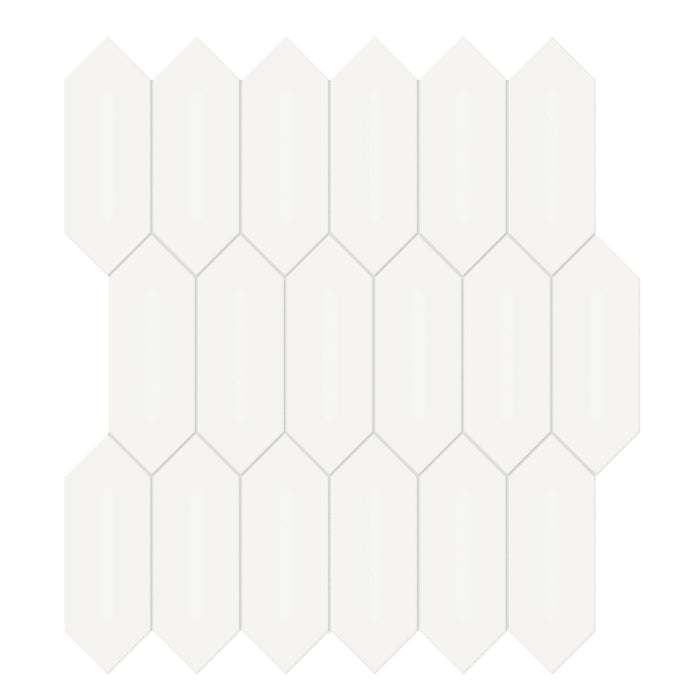 Tesoro Collection - Soho Series - 2 in. x 5 in. Picket Mosaic - Matte Canvas White