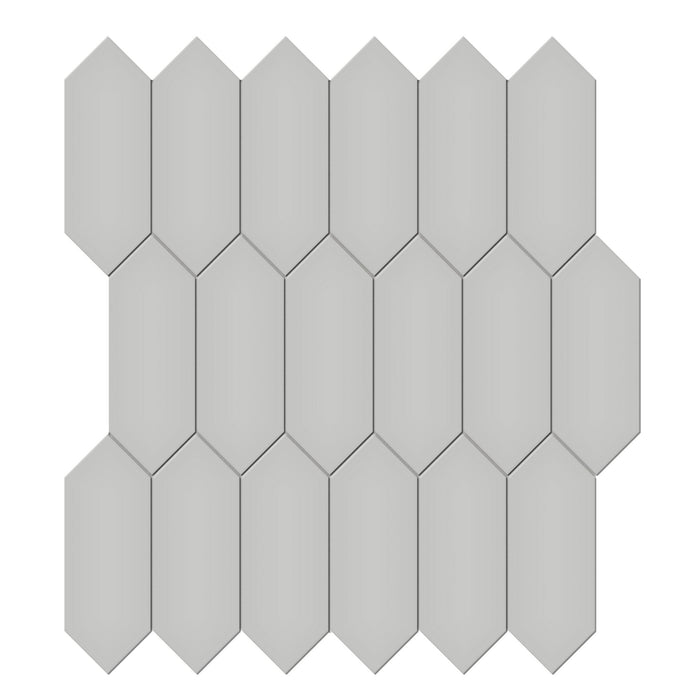Tesoro Collection - Soho Series - 2 in. x 5 in. Picket Mosaic - Glossy Loft Grey