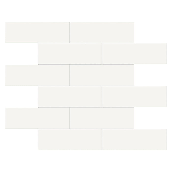 Tesoro Collection - Soho Series - 2 in. x 6 in. Brick Mosaic - Glossy Canvas White