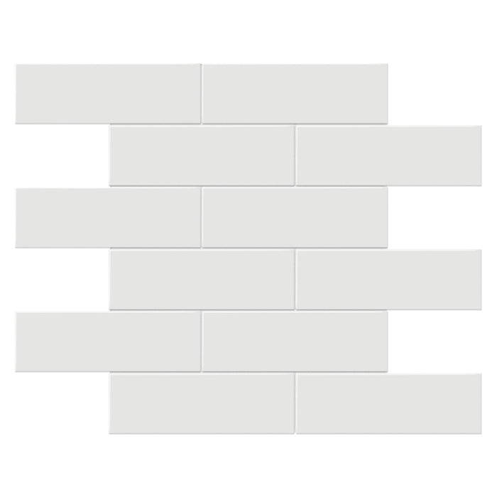 Tesoro Collection - Soho Series - 2 in. x 6 in. Brick Mosaic - Glossy Vintage Grey