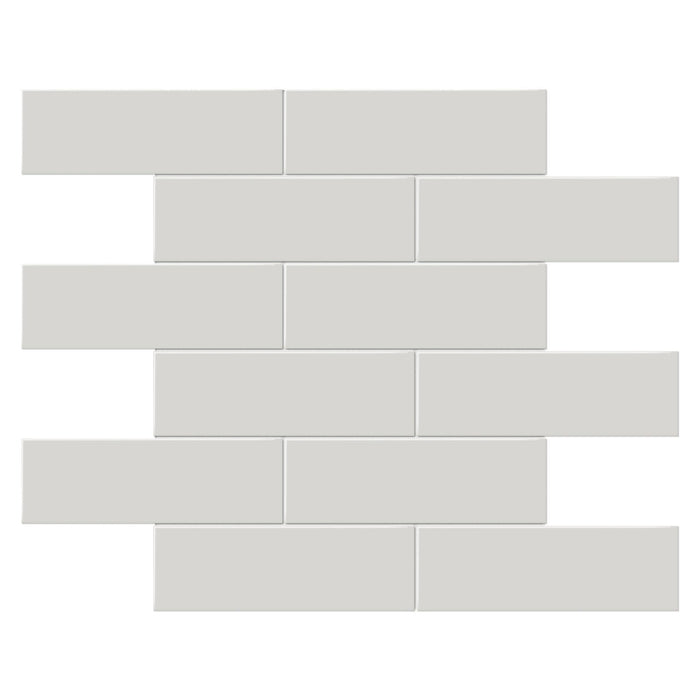 Tesoro Collection - Soho Series - 2 in. x 6 in. Brick Mosaic - Matte Halo Grey
