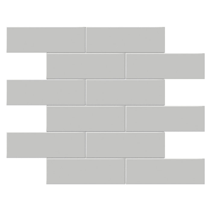 Tesoro Collection - Soho Series - 2 in. x 6 in. Brick Mosaic - Matte Loft Grey
