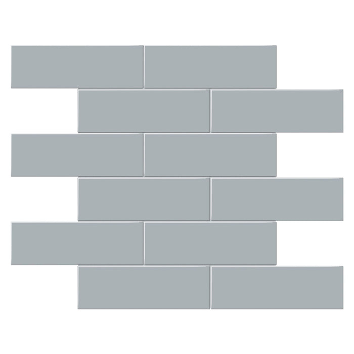 Tesoro Collection - Soho Series - 2 in. x 6 in. Brick Mosaic - Matte Cloud Blue