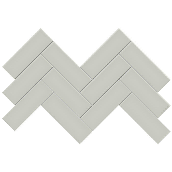 Tesoro Collection - Soho Series - 2 in. x 6 in. Herringbone Mosaic - Matte Soft Sage
