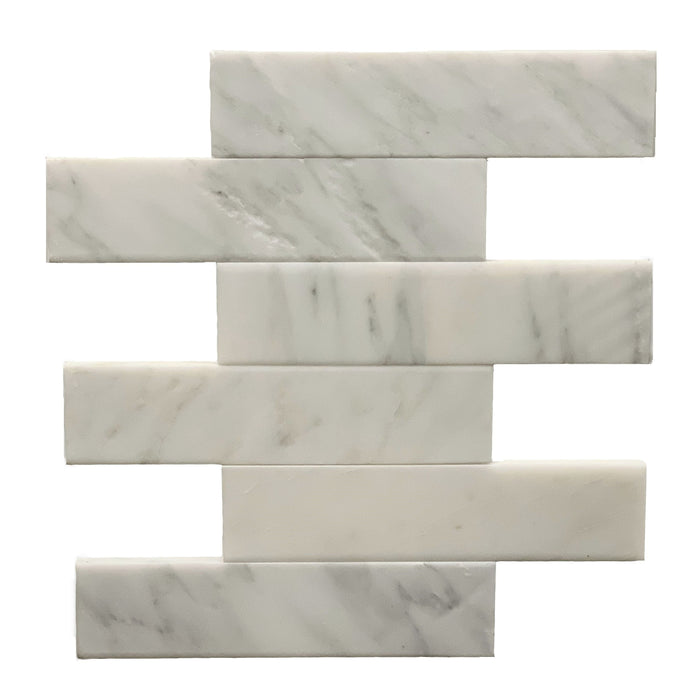 Rickert Tile - Oriental White Brushed Marble Mosaic