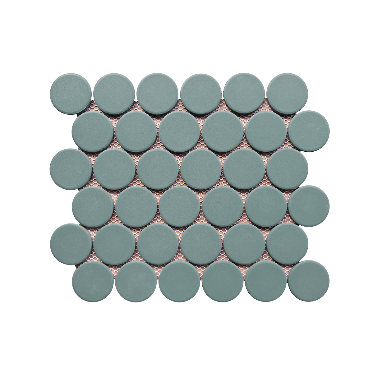 Rickert Tile - Green 2&quot; Round Porcelain Mosaic