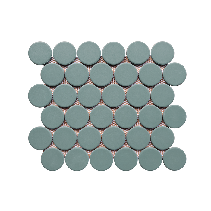 Rickert Tile - Green 2" Round Porcelain Mosaic