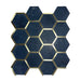 Rickert Tile - Nero Marquina Hex Honed with Gold Hex Marble Mosaic