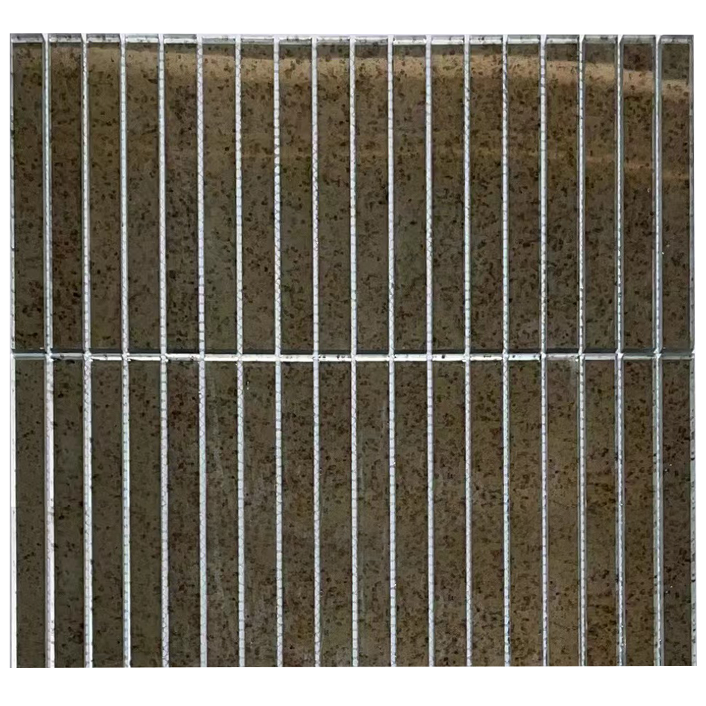 Rickert Tile - Antique Mirror 1&quot; x 6&quot; Stacked Glass Mosaic