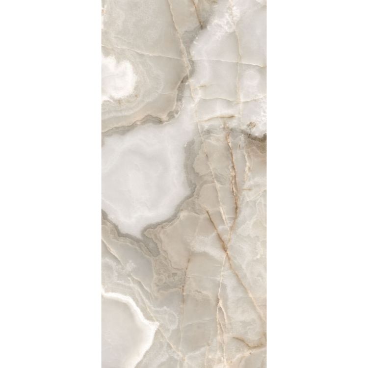 Elysium - Reves Series - 32 in. x 71 in. Glossy Rectified Porcelain Tile - Noisette