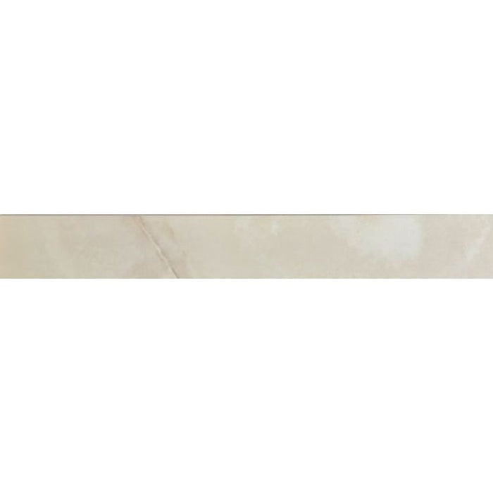 Elysium - Reves - 3 in. x 24 in. Matte Porcelain Bullnose Trim - Perle