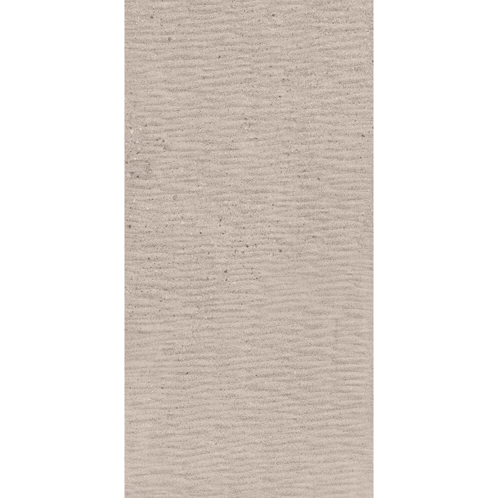 Happy Floors - Phase 12 in. x 24 in. Porcelain Deco Storm Tile - Ecru