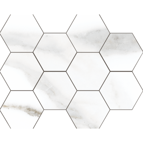 Happy Floors - Alsacia - 3" x 3" - Porcelain Tile Hexagon Mosaic - Natural