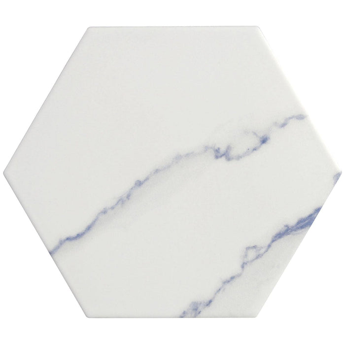 Bellagio - Bismarck Palmer Collection - 8" x 9" Porcelain Hex Tile - Aloe Cream