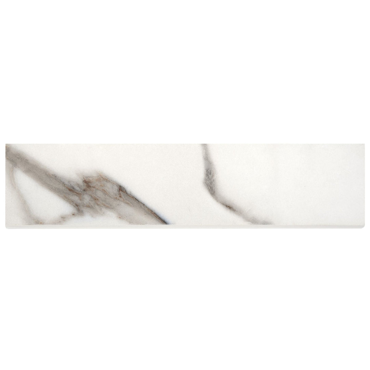 Floors 2000 - Calacatta Luxe 3 in. x 12 in. Polished Porcelain Bullnose - Luxe