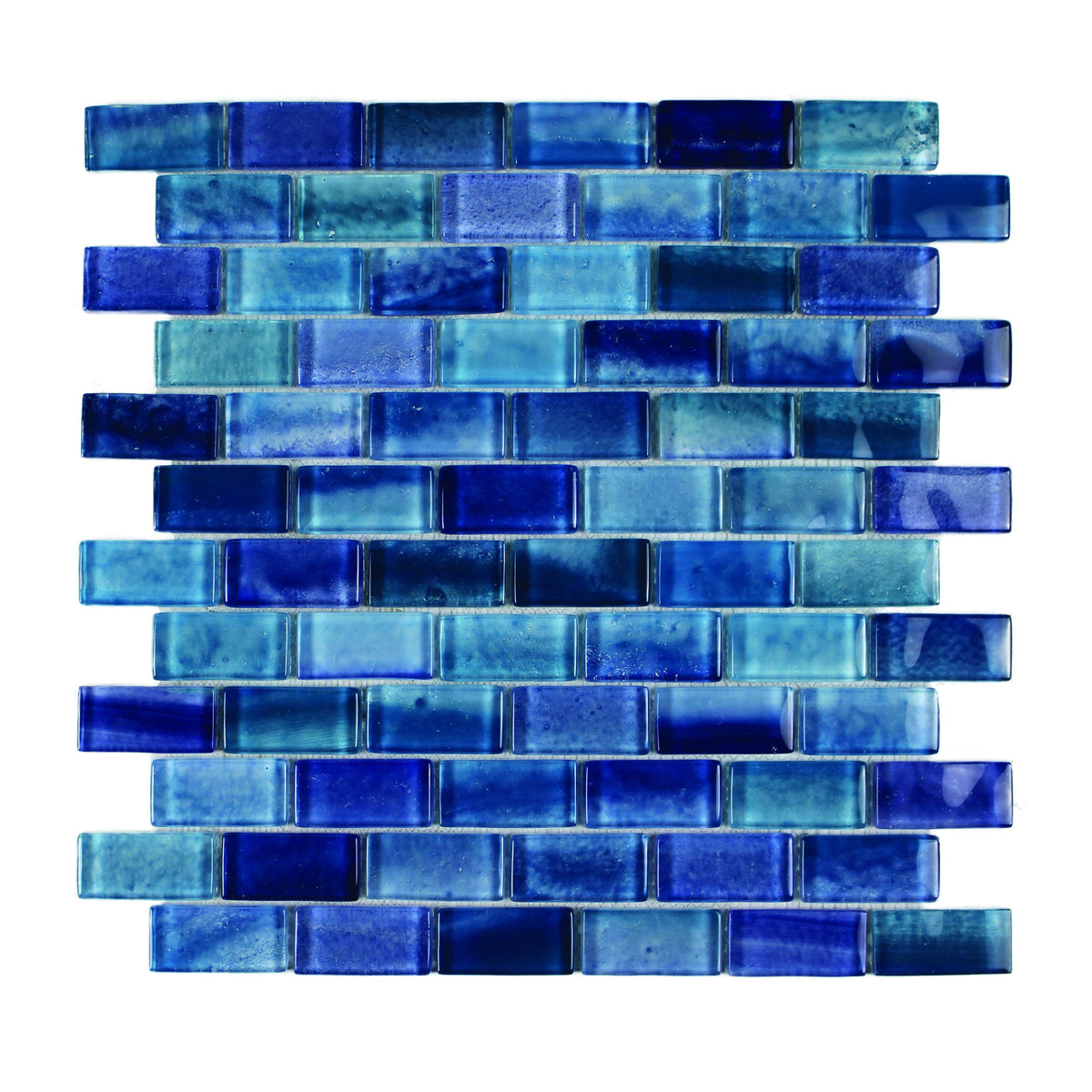 Tesoro - Gemstone Collection 1&quot; x 2&quot; Glass Mosaic - Aquamarine