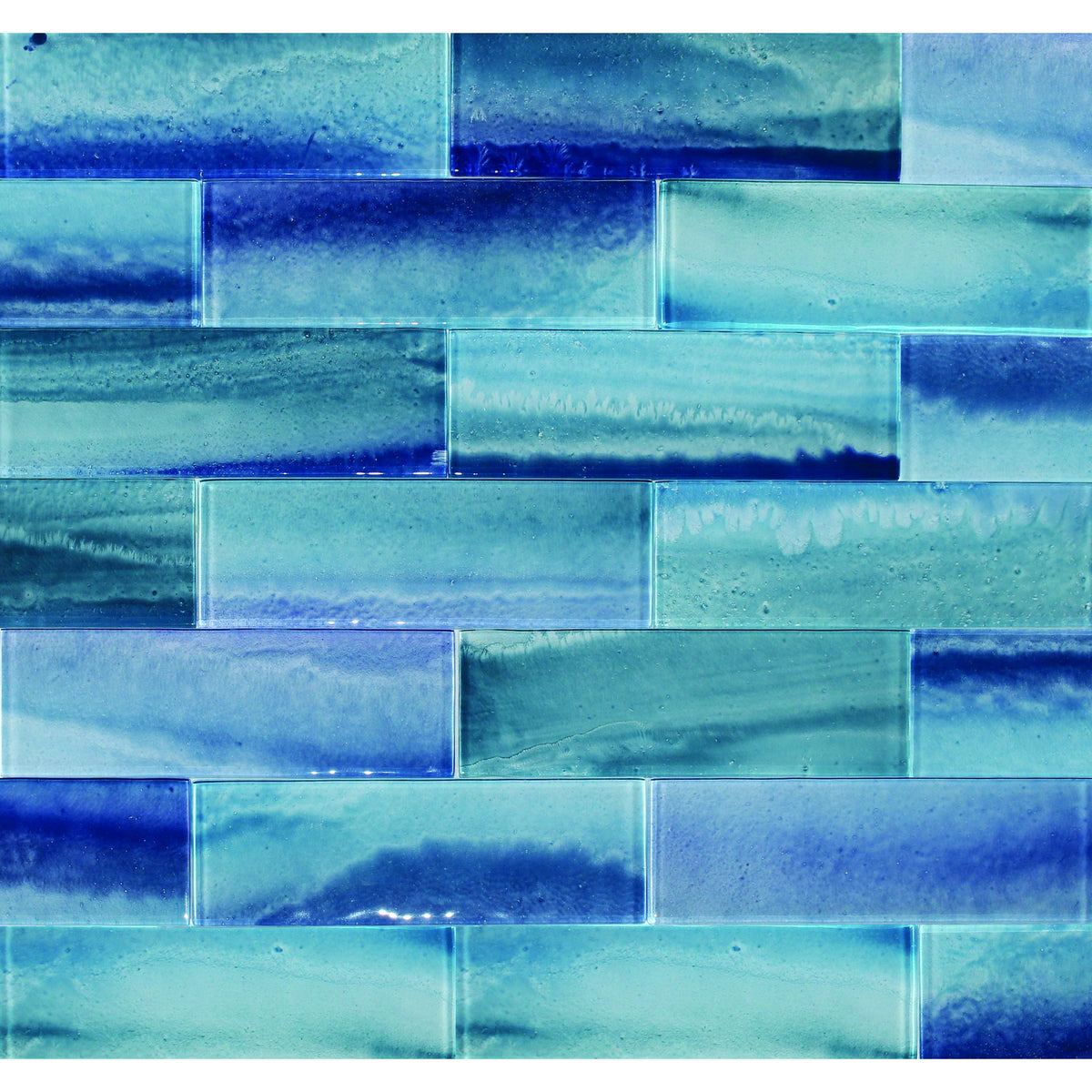 Tesoro - Gemstone Collection 3&quot; x 9&quot; Glass Tile - Aquamarine