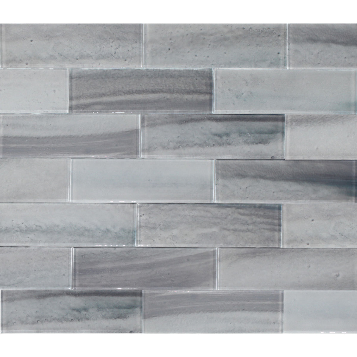 Tesoro - Gemstone Collection 3&quot; x 9&quot; Glass Tile - Silver