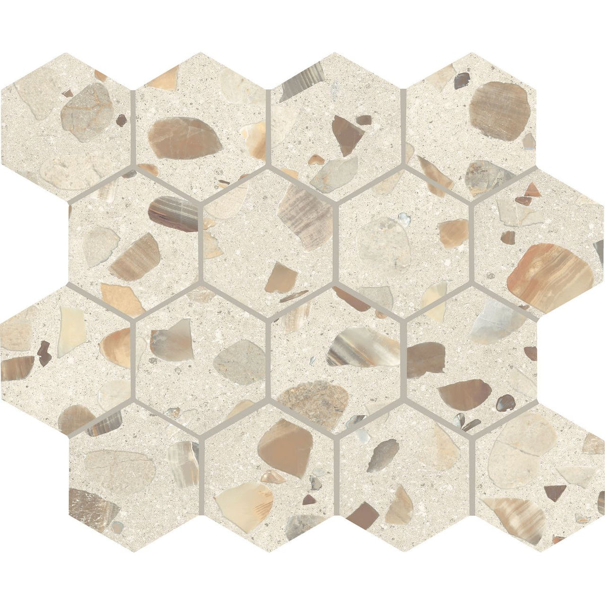 Marazzi - Curation 15 in. x 12 in. Polished Porcelain Hex Mosaic - Stu ...