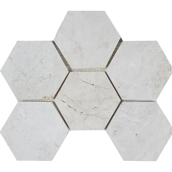 Tesoro - Imperial Pearl Collection Stone Mosaic - 4" Hexagon