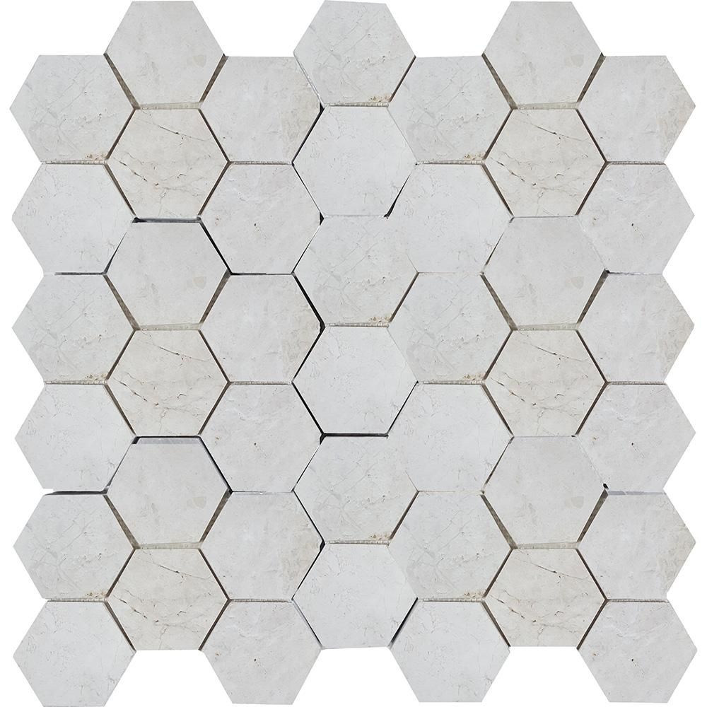 Tesoro - Imperial Pearl Collection Stone Mosaic - 2&quot; Hexagon