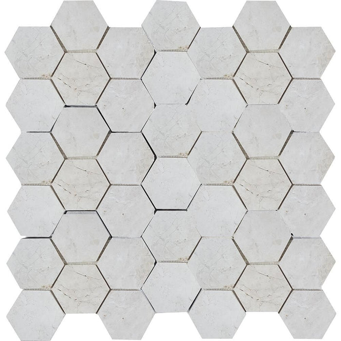 Tesoro - Imperial Pearl Collection Stone Mosaic - 2" Hexagon