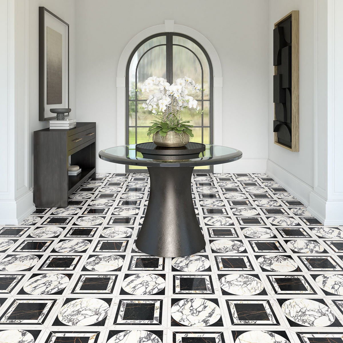 Daltile - Sovran - 24 in. x 48 in. - Satin Porcelain Tile - Geometric floor installation