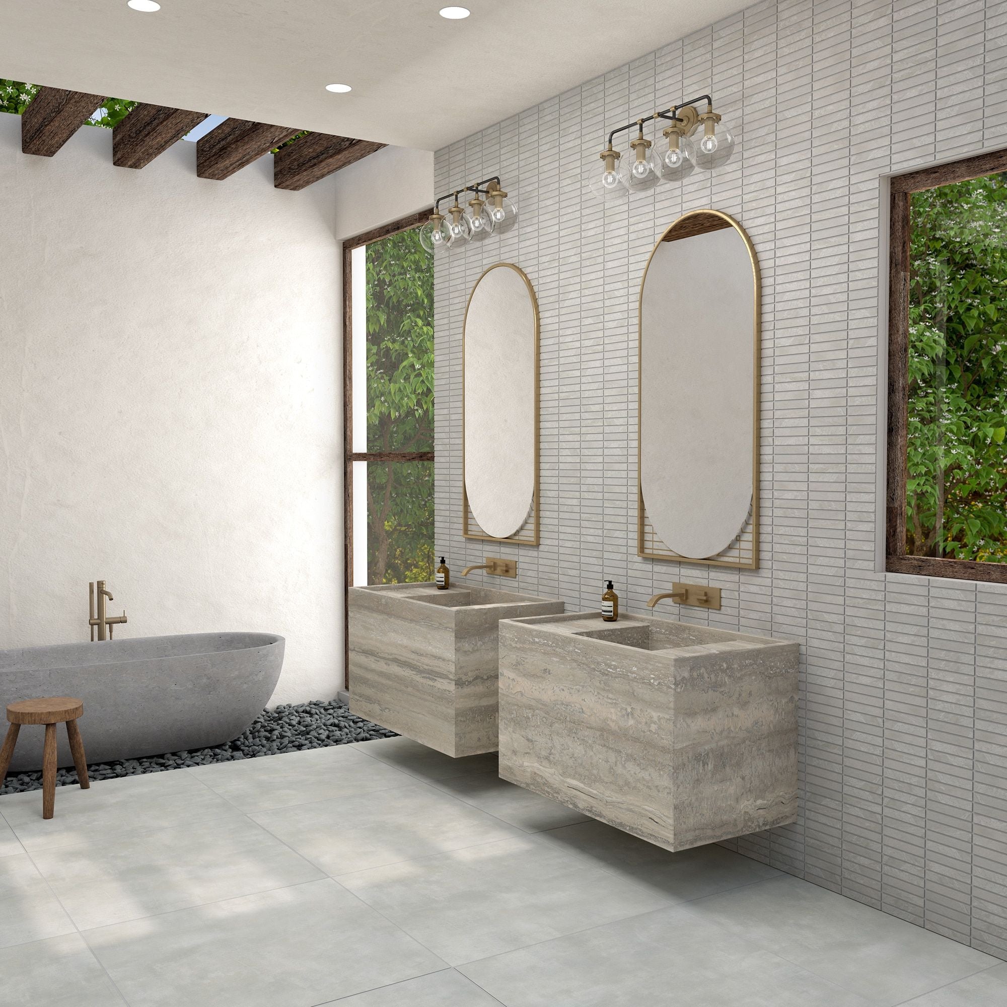 Daltile - Bryne - 12 in. x 24 in. - Matte Porcelain Tile - Mist