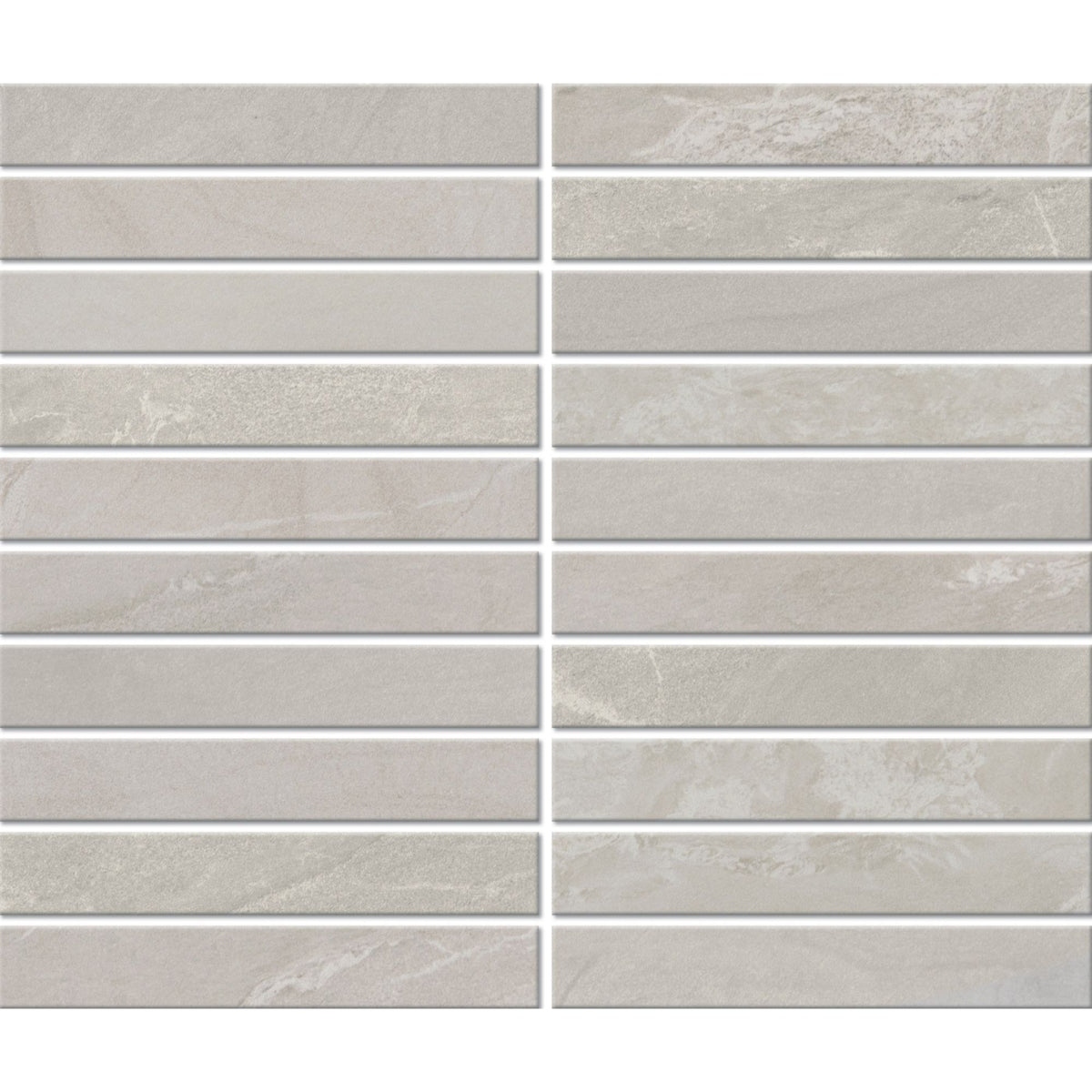 Daltile - Bryne - 1 in. x 6 in. - Satin Straight Joint Porcelain Mosaic - Mist