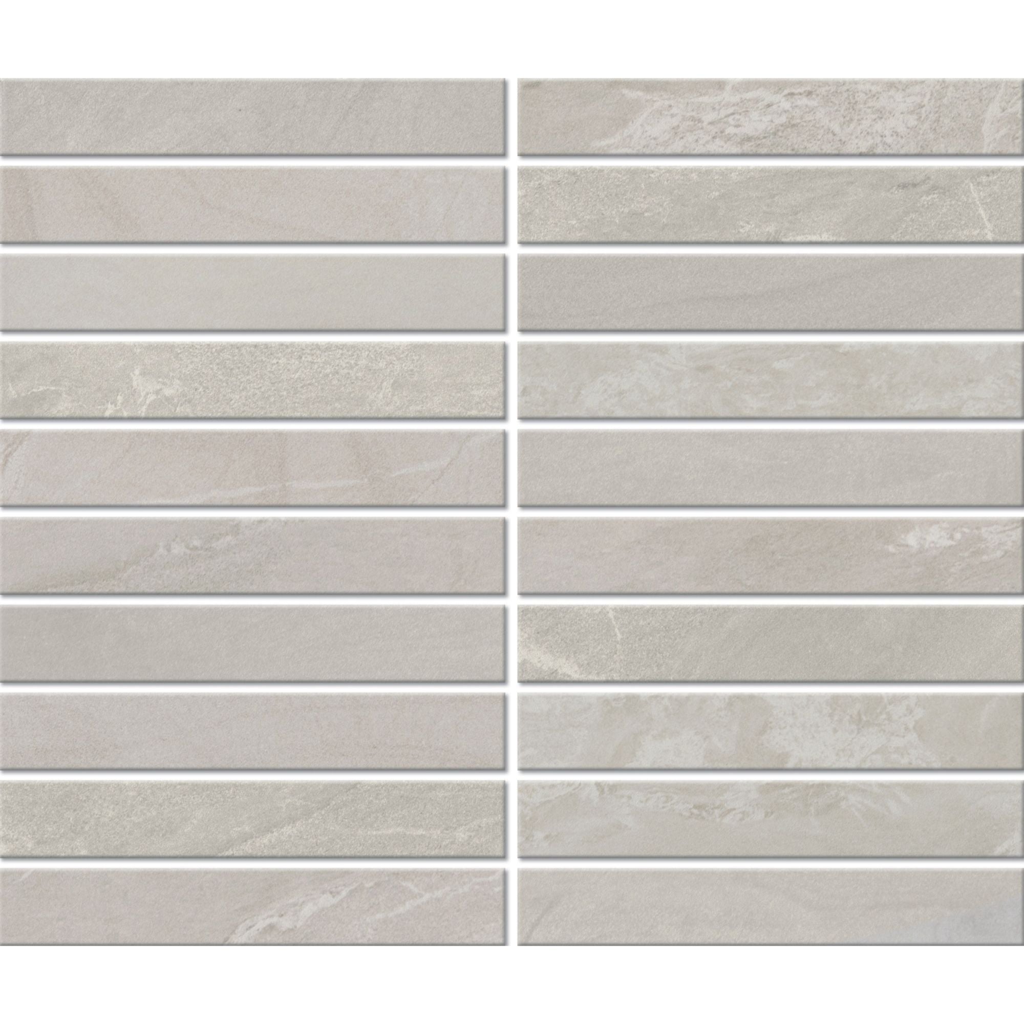 Daltile - Bryne - 1 in. x 6 in. - Satin Straight Joint Porcelain Mosaic - Mist