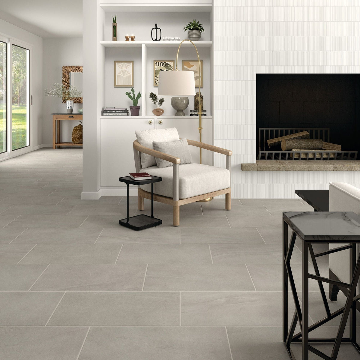 Daltile - Wanderwise - 12 in. x 24 in. - Matte Porcelain Tile - Swan floor installation