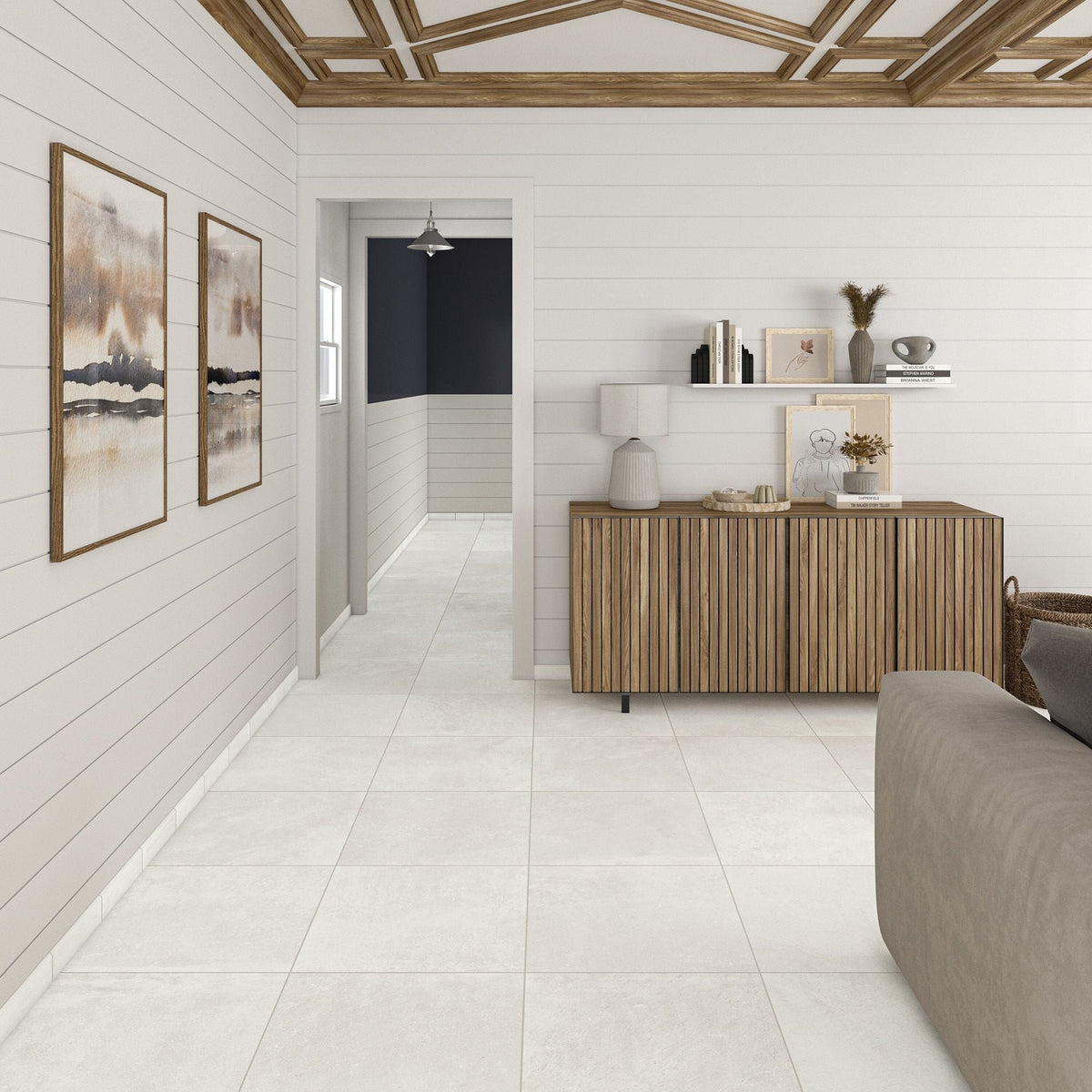 Daltile - Portfolio 12 in. x 24 in. Porcelain Tile - White 