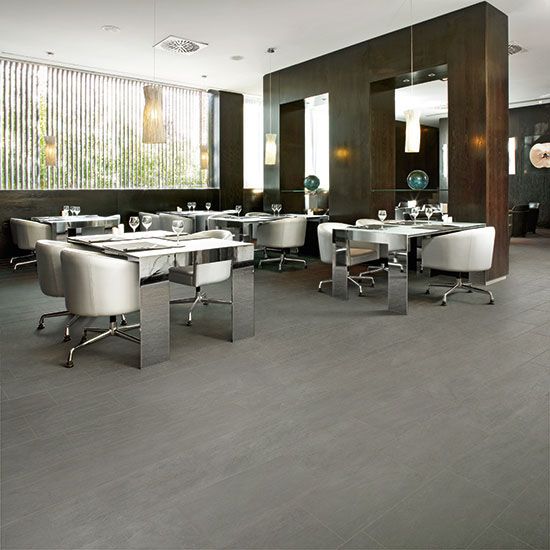 Daltile - Portfolio 12 in. x 24 in. Porcelain Tile - Iron Grey floor installation