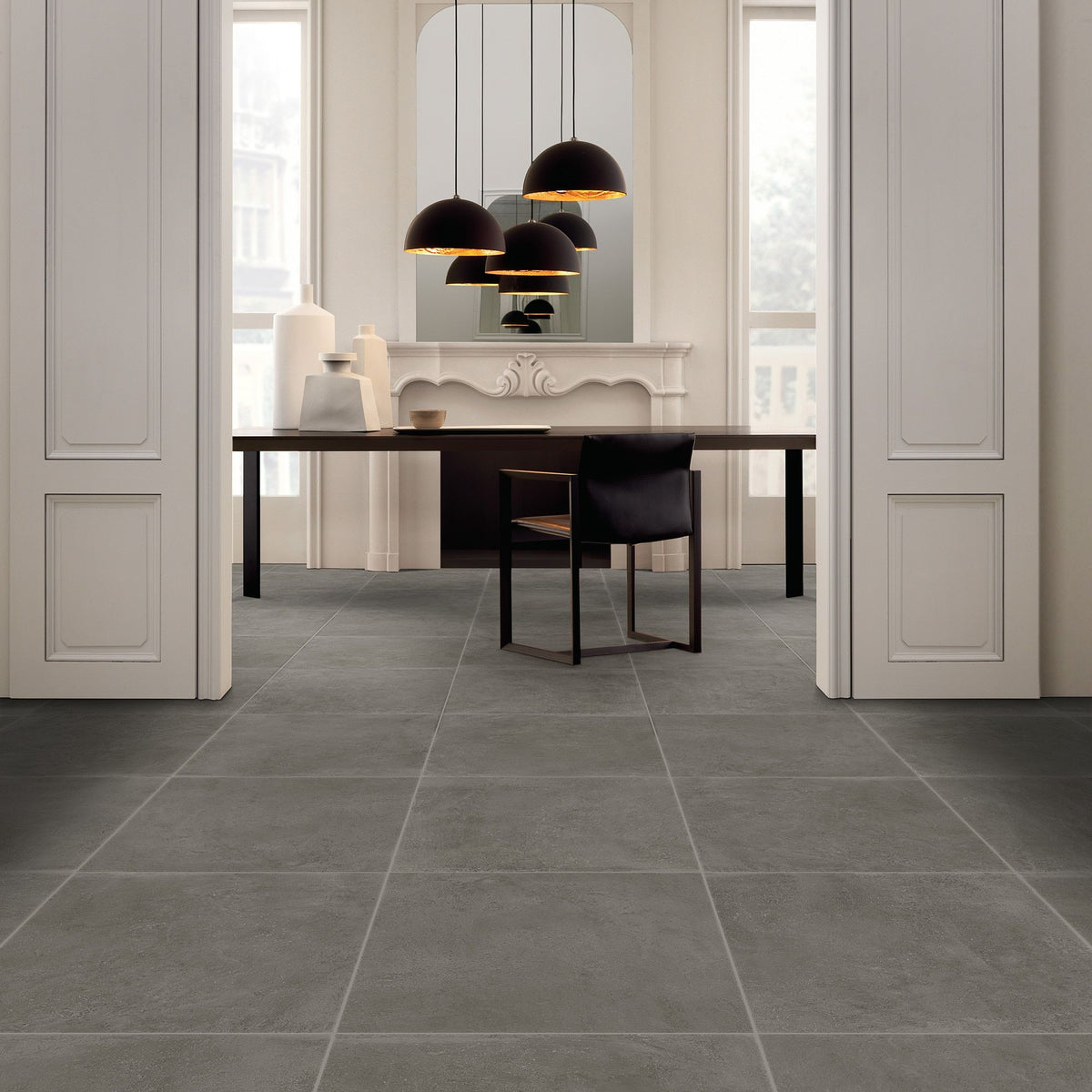 Daltile - Portfolio 12 in. x 24 in. Porcelain Tile - Iron Grey 