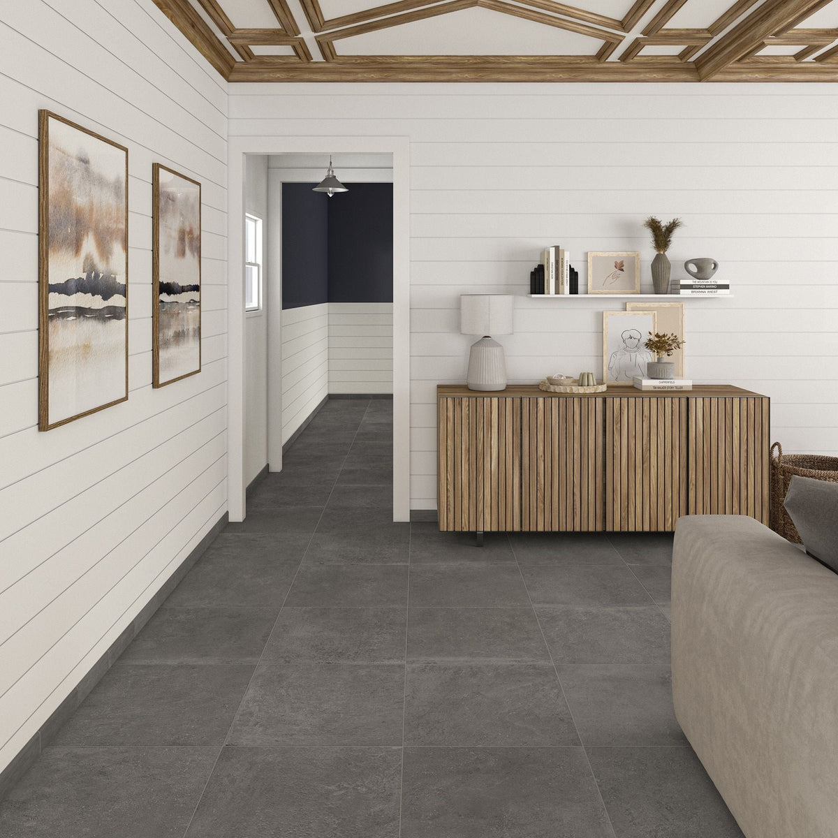 Daltile - Portfolio 12 in. x 24 in. Porcelain Tile - Iron Grey 