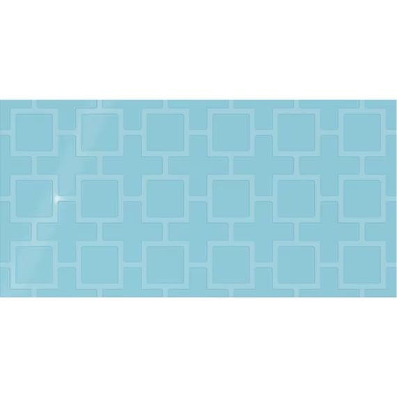 Daltile - Showscape - 12 in. x 24 in. Square Lattice Textured Ceramic Wall Tile - Crisp Blue