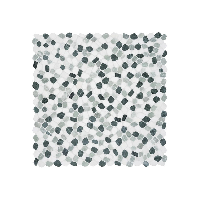 Anatolia - Cabana 12 in. x 12 in. Tumbled Stone Pebble Mosaic - Blend - Jade