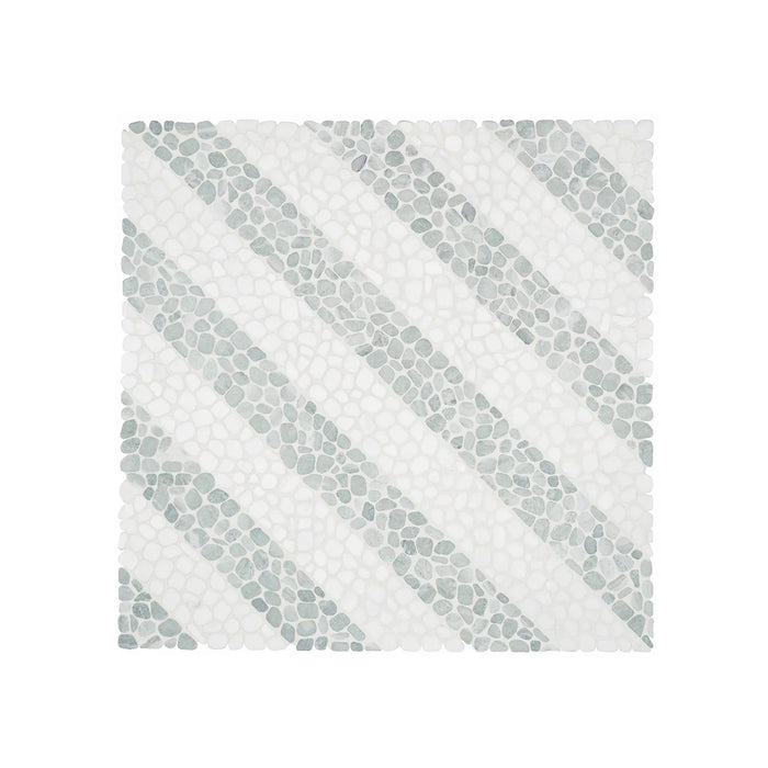 Anatolia - Cabana 12 in. x 12 in. Tumbled Stone Pebble Mosaic - Axis - Jade