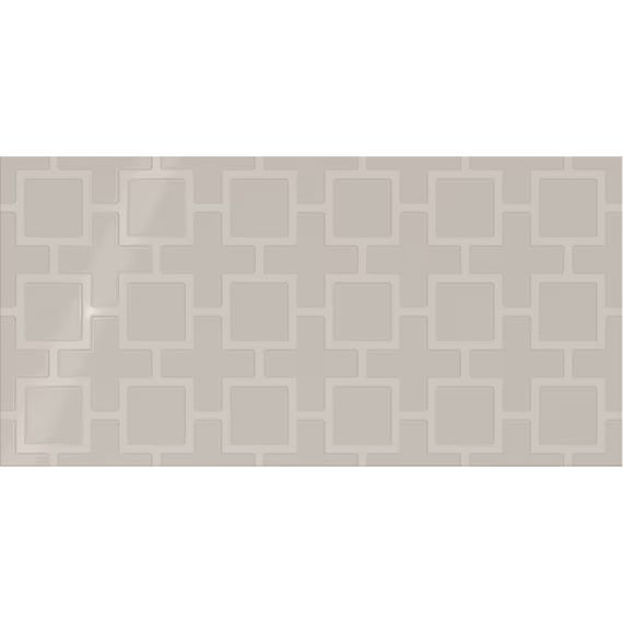 Daltile - Showscape - 12 in. x 24 in. Square Lattice Textured Ceramic Wall Tile - Soft Gray