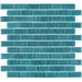 Tesoro - Striped Collection 1" x 2" Glass Mosaic - Green
