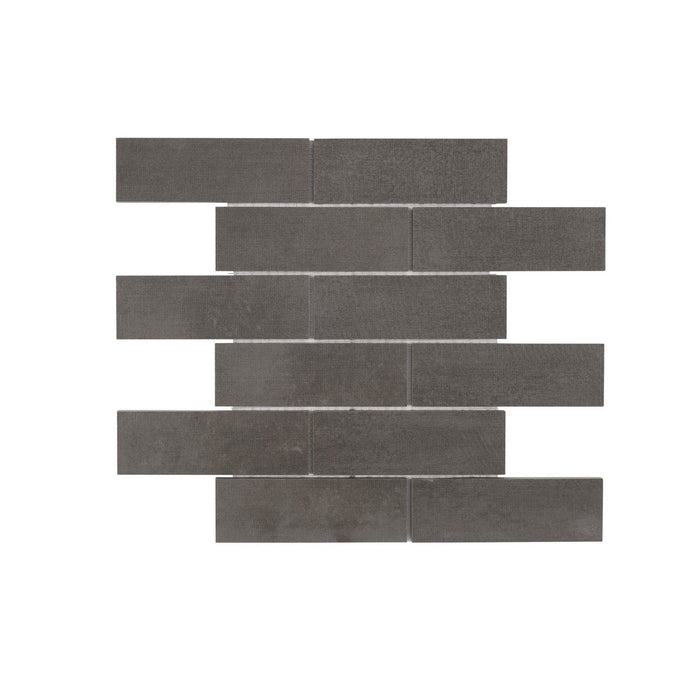 Tesoro - Fusion Fabric Collection 2" x 6" Porcelain Mosaic - Carbon