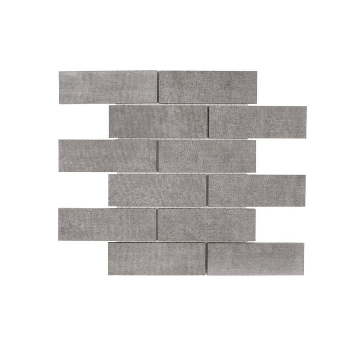 Tesoro - Fusion Fabric Collection 2" x 6" Porcelain Mosaic - Graphite