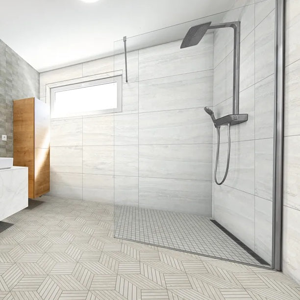 Arizona Tile - Invictus Vein Cut Series - 24&quot; x 48&quot; Matte Porcelain Tile - White wall installation