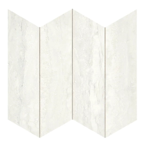 Arizona Tile - Invictus Vein Cut Chevron Matte Porcelain Mosaic - White