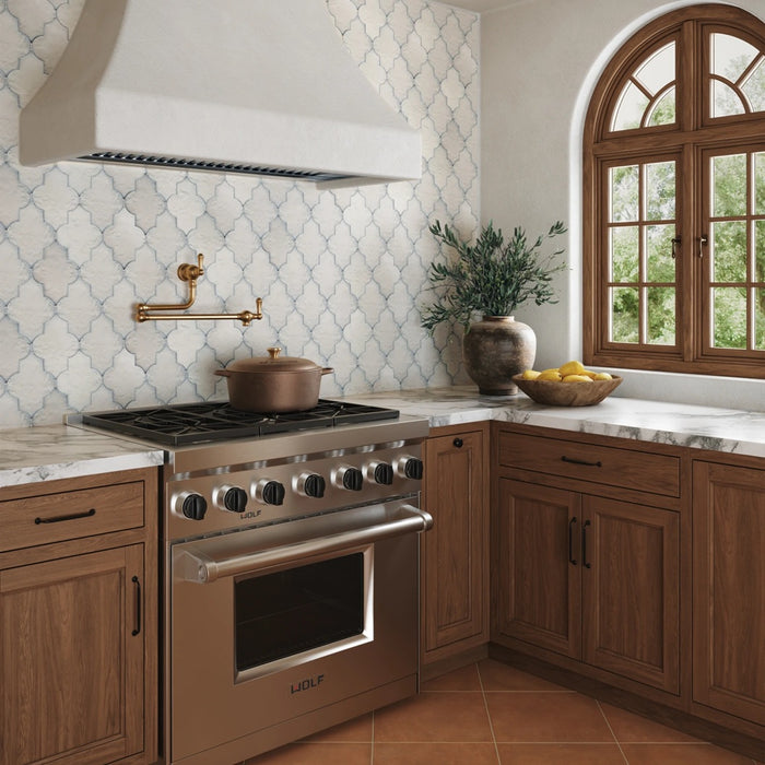 Bedrosians - Lantern - 3" x 8" Porcelain Mosaic - White wall installation
