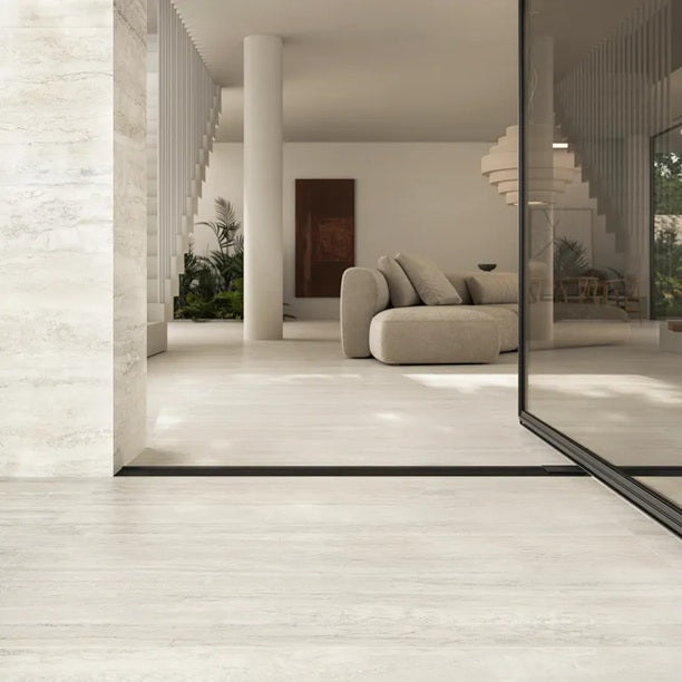 Arizona Tile - Invictus Vein Cut Series - 24&quot; x 48&quot; R11 Anti Slip Porcelain Tile - White floor installation