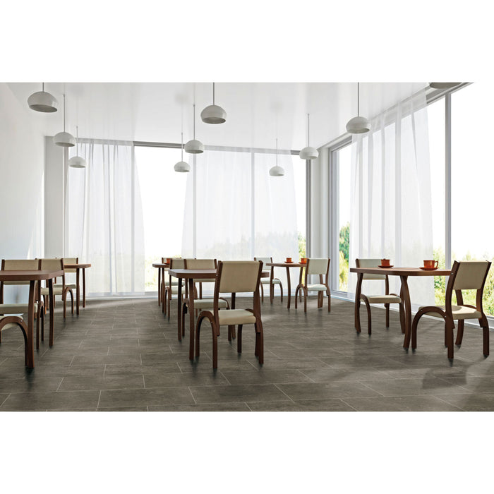 Bedrosians - Simply Modern - 12" x 24" Color body Porcelain Tile - Coffee Installed