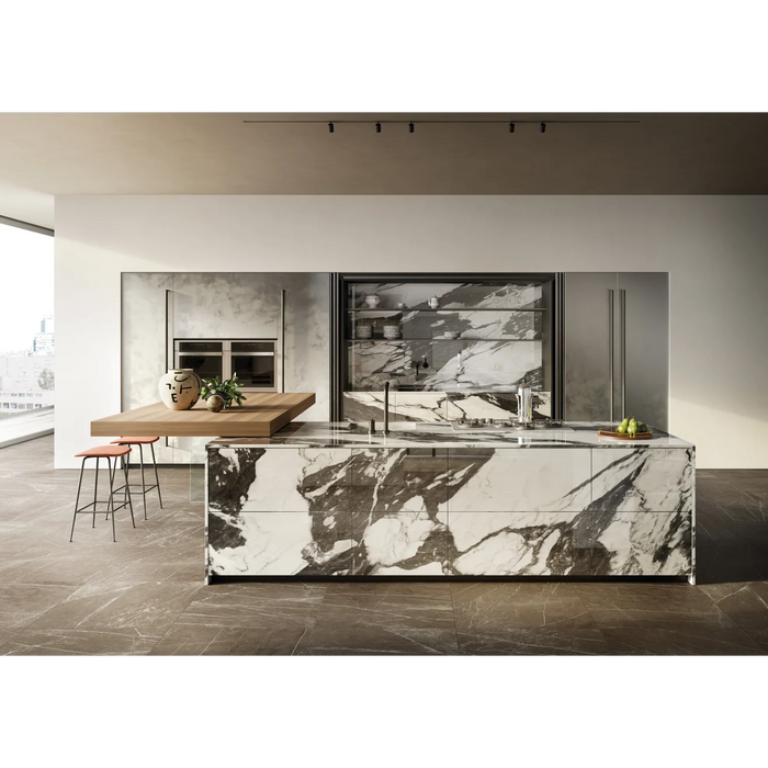 Bedrosians - Magnifica The Thirties - 30" x 30" Glazed Porcelain Tile - Pietra Grey Honed Room Scene