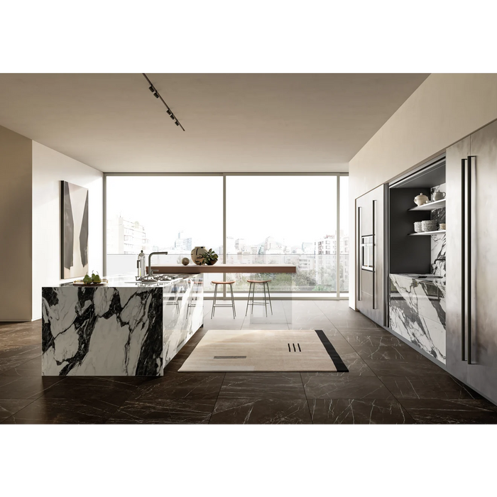 Bedrosians - Magnifica The Thirties - 30" x 30" Glazed Porcelain Tile - Pietra Grey Honed Room Scene 2