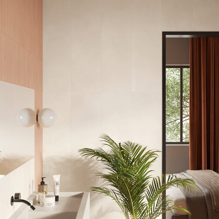 Bedrosians Tile & Stone - Sahara 3" x 12" Matte Porcelain Tile - Rose Installed